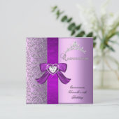 キンセアニェラ15thバースデーパーティー薄紫ピンク 招待状 (スタンド正面)