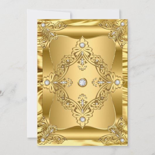 キンセアニェラ15thバースデーパーティー金ゴールドジェムズティアラ 招待状 (裏面)