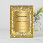 キンセアニェラ15thバースデーパーティー金ゴールドパールジュエル 招待状 (スタンド正面)