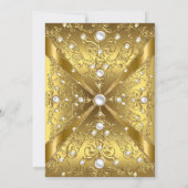 キンセアニェラ15thバースデーパーティー金ゴールドパールジュエル 招待状 (裏面)