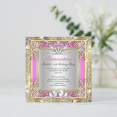 キンセアニェラ15thバースデーパーティー金ゴールドピンク 招待状 (スタンド正面)