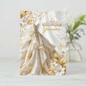 キンセアニェラ15thバースデーパーティー金ゴールドホワイトドレス 招待状 (スタンド正面)