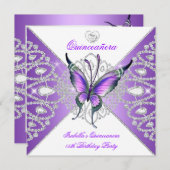 キンセアニェラ15thパーティーバタフライパープルティアラ2 招待状 (正面/裏面)
