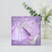 キンセアニェラ15thパーティーパープルティアラドレスシューズ 招待状 (スタンド正面)