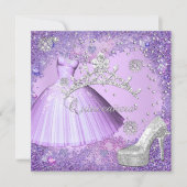キンセアニェラ15thパーティーパープルティアラドレスシューズ 招待状 (正面)