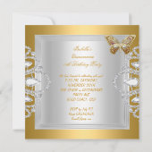 キンセアニェラ15thパーティー金ゴールドシルバーバタフライティアラ 招待状 (裏面)