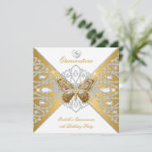 キンセアニェラ15thパーティー金ゴールドホワイトバタフライティアラ 招待状 (スタンド正面)