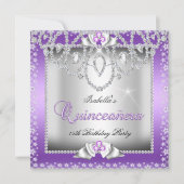 キンセアニェラ15thパープルシルバーダイヤモンドティアラ 招待状 (正面)