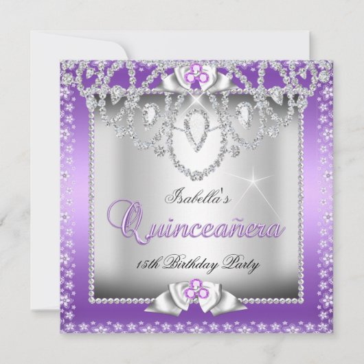 キンセアニェラ15thパープルシルバーダイヤモンドティアラ 招待状 (正面)