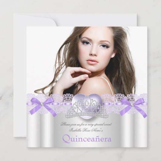 キンセアニェラ15thパープルシルバーハートレース写真2 招待状 (正面)