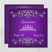 キンセアニェラ15thパープルブラックダイアモンドティアラ 招待状 (正面/裏面)