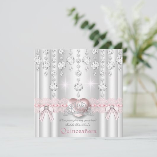 キンセアニェラ15thピンクシルバーハートダイヤモンド2 招待状 (スタンド正面)