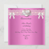 キンセアニェラ15thピンクシルバーハートダイヤモンド3 招待状 (裏面)