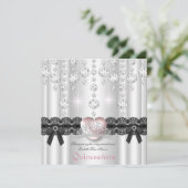 キンセアニェラ15thピンクシルバーハートダイヤモンド 招待状 (スタンド正面)