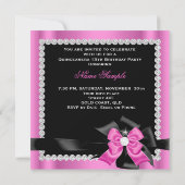 キンセアニェラ15thピンクシルバーブラックボーダイヤモンド 招待状 (裏面)