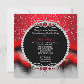 キンセアニェラ15thフェザーレッドパールグラモールヒール 招待状 (裏面)