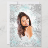 キンセアニェラ15thフォトシルバーティール(緑がかった色)ブルースノーフレーク 招待状 (裏面)