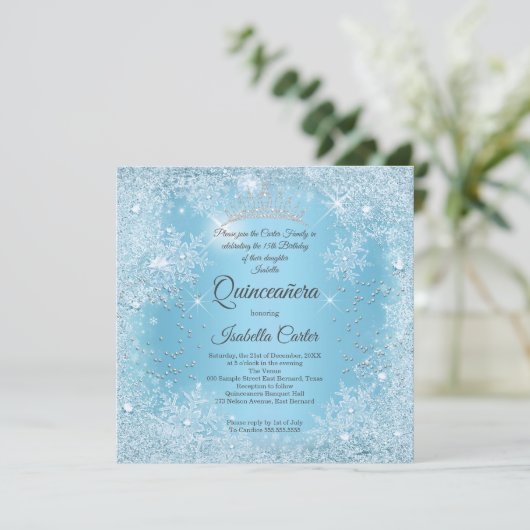 キンセアニェラ15thブルースノーフレークウィンター誕生日 招待状 (スタンド正面)