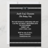 キンセアニェラ15thブルーティール(緑がかった色)ブラックゼブラティアラ 招待状 (裏面)