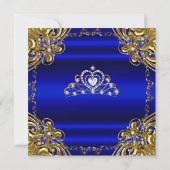 キンセアニェラ15thブルー王室の金ゴールドパールティアラ 招待状 (裏面)