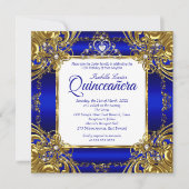 キンセアニェラ15thブルー王室の金ゴールドパールティアラ 招待状 (正面)