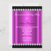 キンセアニェラ15thホットピンク白黒レース写真 招待状 (裏面)