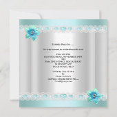 キンセアニェラ15thホワイトティール(緑がかった色)ブルーシルバーティアラ 招待状 (裏面)