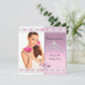 キンセアニェラ15thホワイトピンクのスワンズティアラ写真 招待状 (スタンド正面)