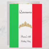 キンセアニェラ15thメキシコ金ゴールドティアラ 招待状 (正面/裏面)