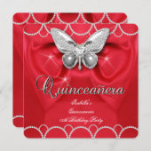 キンセアニェラ15thレッドバタフライパールパーティー 招待状 (正面/裏面)