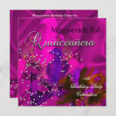 キンセアニェラ15th仮装パープルピンクマスク 招待状 (正面/裏面)