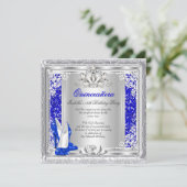 キンセアニェラ15th誕生日グリッターブルーシューズ 招待状 (スタンド正面)