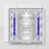 キンセアニェラ15th誕生日グリッターブルーシューズ 招待状 (裏面)