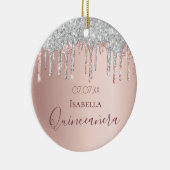 キンセアニェラ15th誕生日バラ金ゴールドグリッター銀 セラミックオーナメント (右)