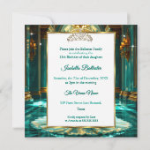 キンセアニェラ15th誕生日パレスアクアティール(緑がかった色)翡翠 招待状 (裏面)