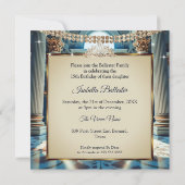 キンセアニェラ15th誕生日パレスピーチティール（緑がかった色） 招待状 (裏面)