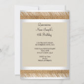 キンセアニェラ15th誕生日パーティーベージュレースバーラップ 招待状 (裏面)