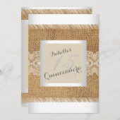 キンセアニェラ15th誕生日パーティーベージュレースバーラップ 招待状 (正面/裏面)