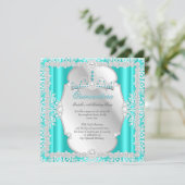 キンセアニェラ15th誕生日パールティール(緑がかった色)シルバー 招待状 (スタンド正面)