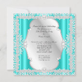 キンセアニェラ15th誕生日パールティール(緑がかった色)シルバー 招待状 (裏面)