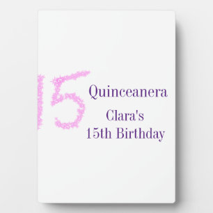 キンセアニェラ15th誕生日ピンクグリッターテンプレート フォトプラーク