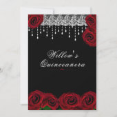 キンセアニェラ15th誕生日レッドローゼズホワイトレース 招待状 (正面)