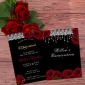 キンセアニェラ15th誕生日レッドローゼズホワイトレース 招待状