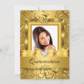 キンセアニェラ15th金ゴールドダマスクフォトパール 招待状 (正面)