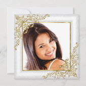 キンセアニェラ15th金ゴールドホワイトパールティアラ写真 招待状 (裏面)