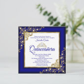 キンセアニェラ15th金ゴールド王室のブルーパールティアラ写真 招待状 (スタンド正面)