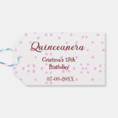 キンセアニェラ・アノス15th birthday add name pink dots ギフトタグ (裏面横)