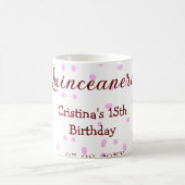 キンセアニェラ・アノス15th birthday add name pink dots コーヒーマグカップ (中央)