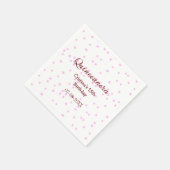 キンセアニェラ・アノス15th birthday add name pink dots スタンダードカクテルナプキン (角)