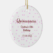 キンセアニェラ・アノス15th birthday add name pink dots セラミックオーナメント (右)